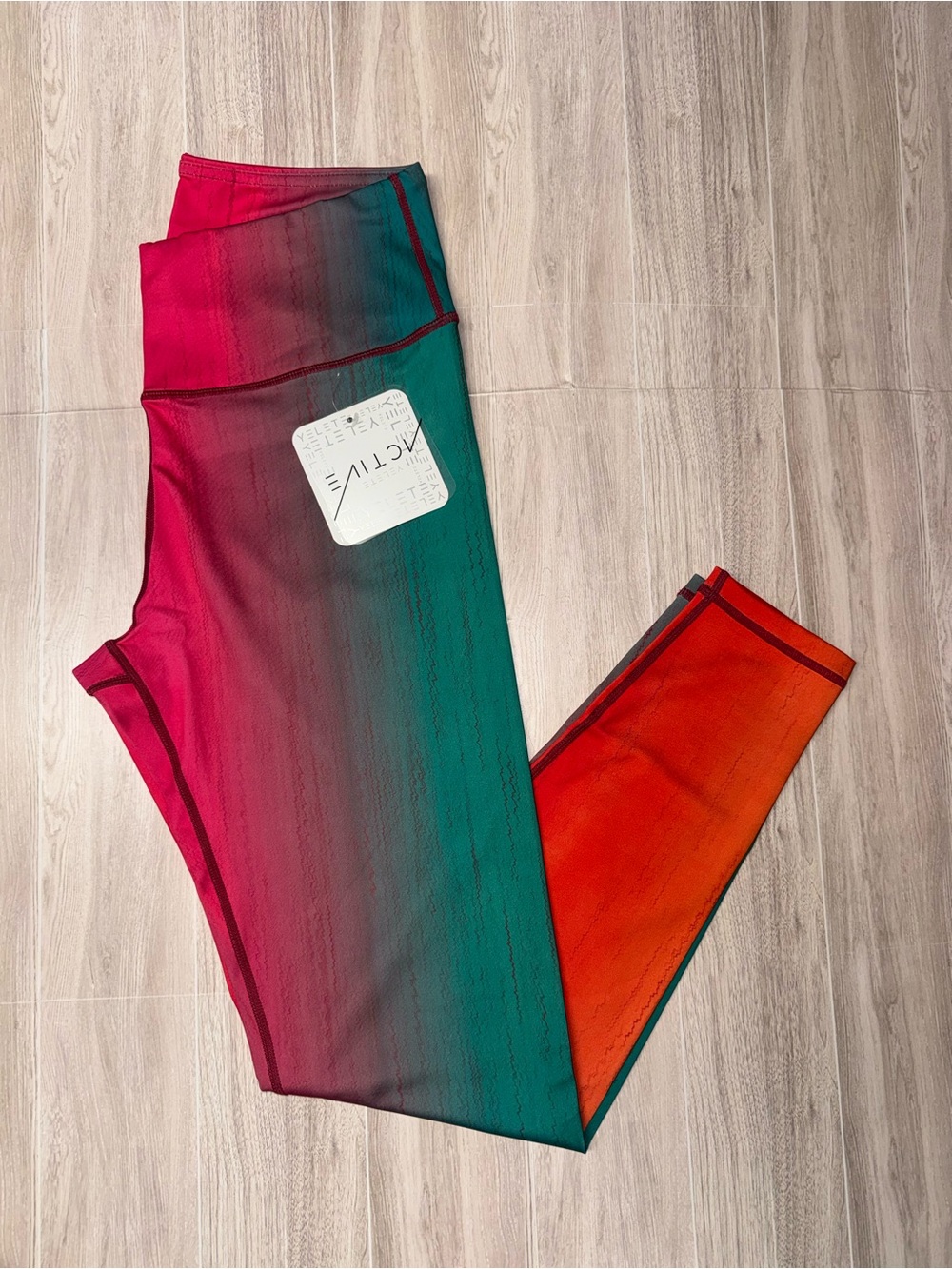 Ombre Performance Leggings - Pink Green